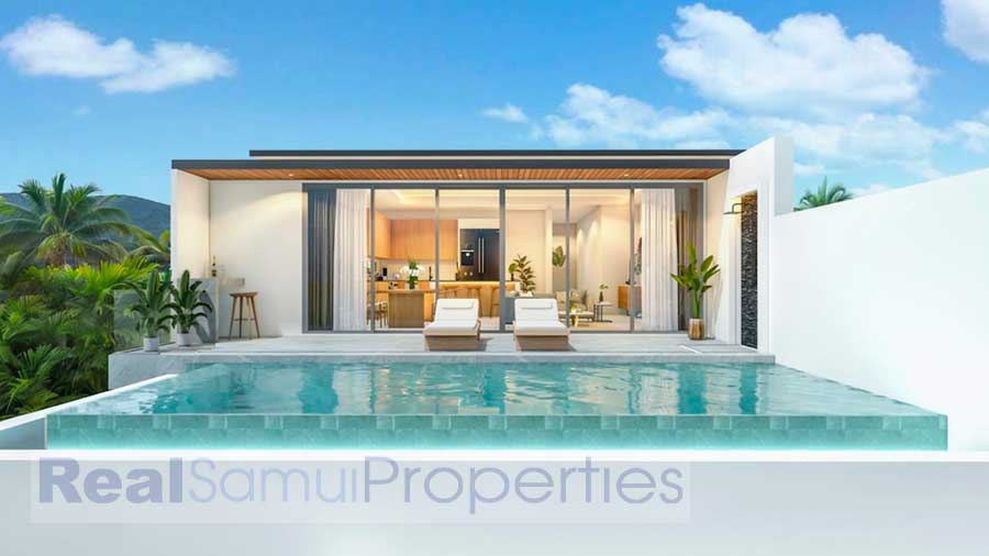 New 3-Bed Contemporary Sea View Pool Villas, Bo Phut